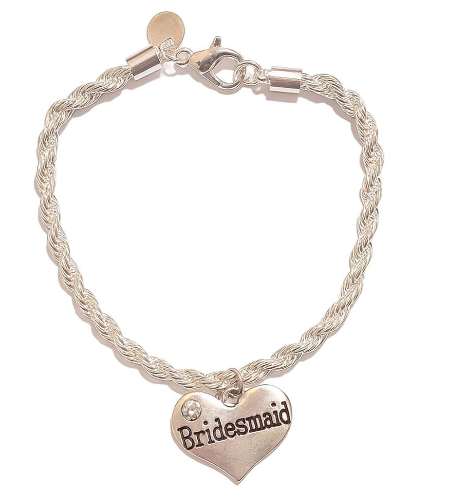 Bridesmaid Charm Silver Bracelet &mdash; Wedding Thank You Gift