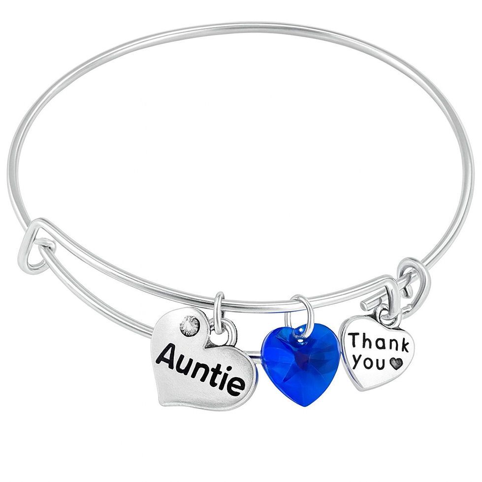 Auntie Charm Bracelet with Thank You Card & Organza Bag