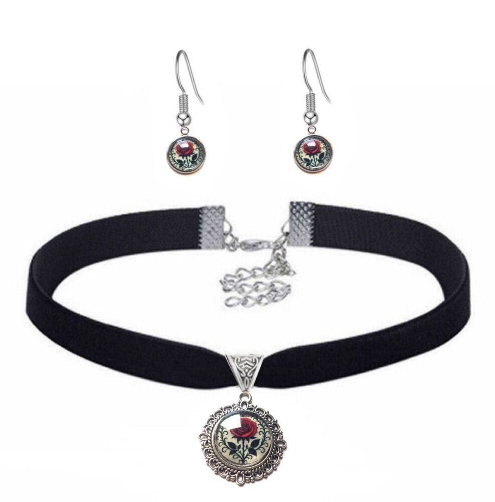 Vintage Rose Choker & Earring Set &eth;&sup1;