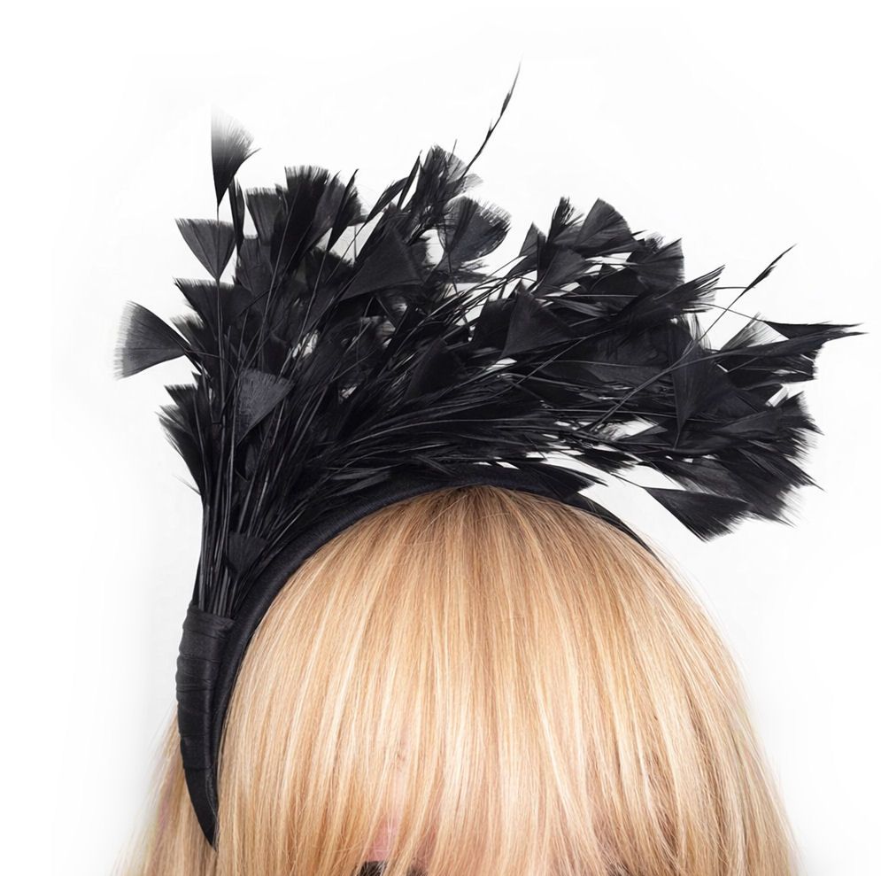 Black Feather Headband Fascinator Hair Piece