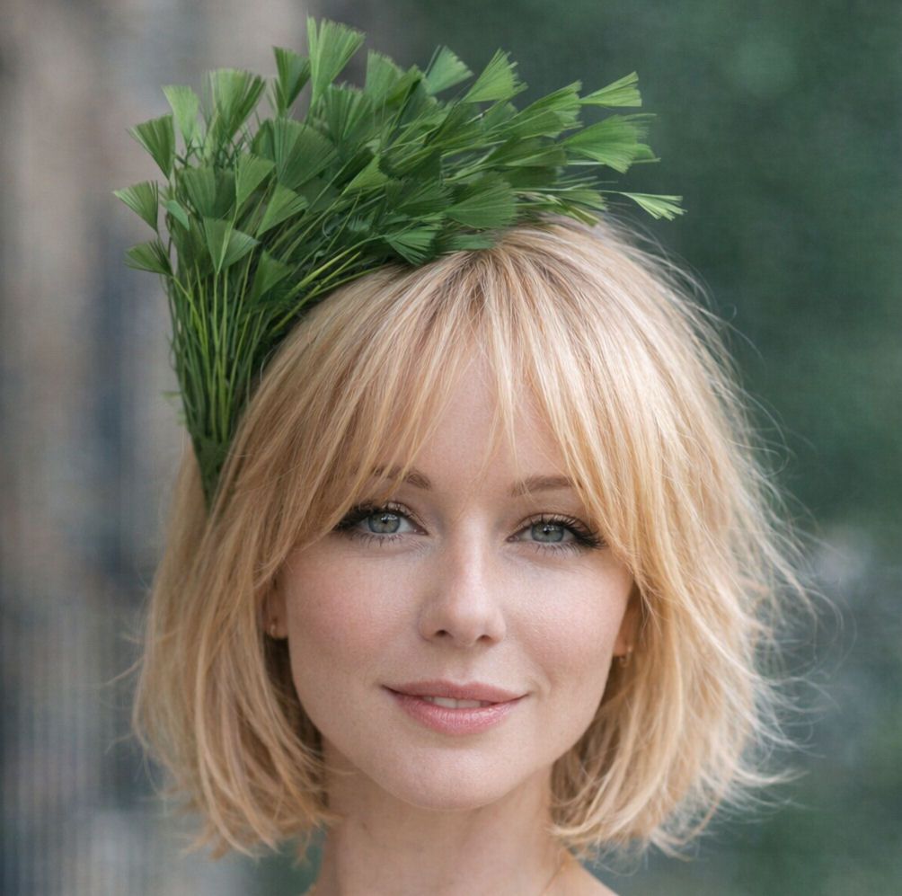 Olive Green Feather Headband Fascinator Hair Piece