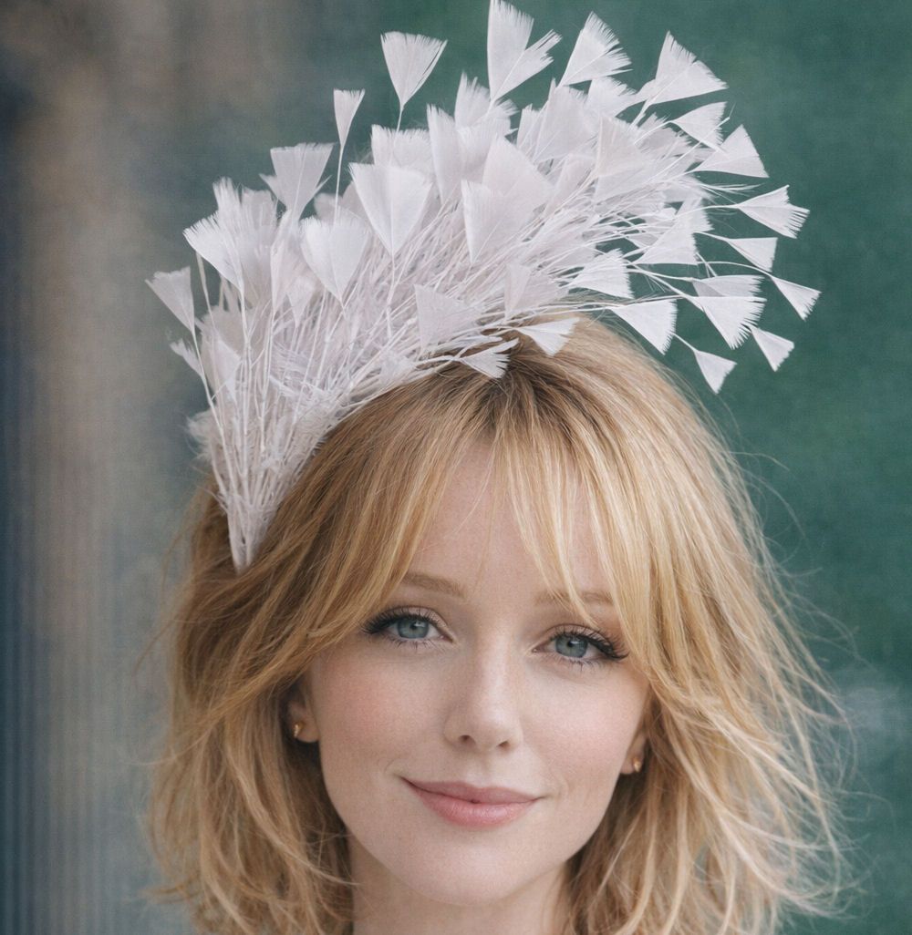 Silver Grey Feather Headband Fascinator Hair Piece