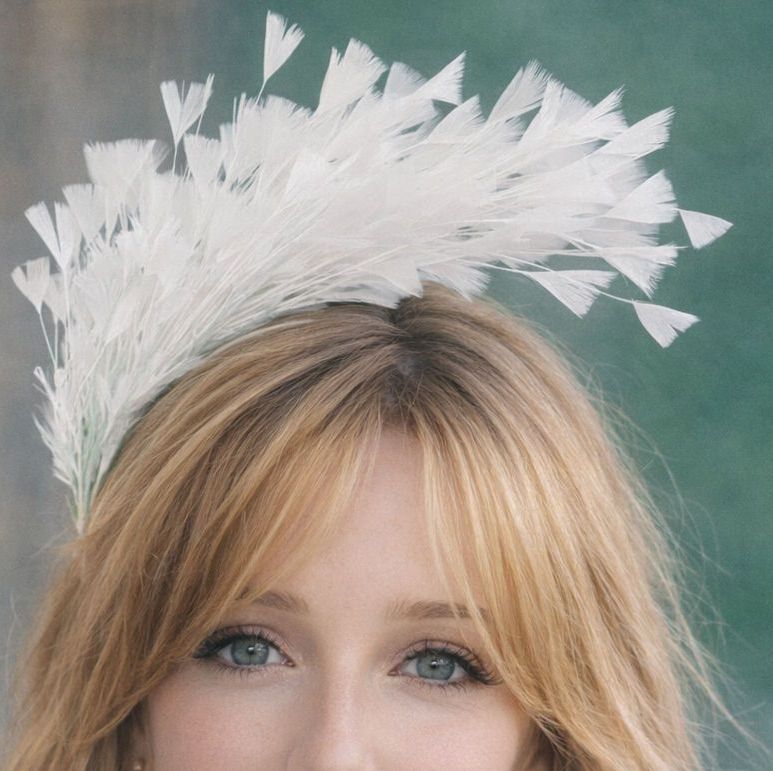 White Feather Headband Fascinator Hair Piece