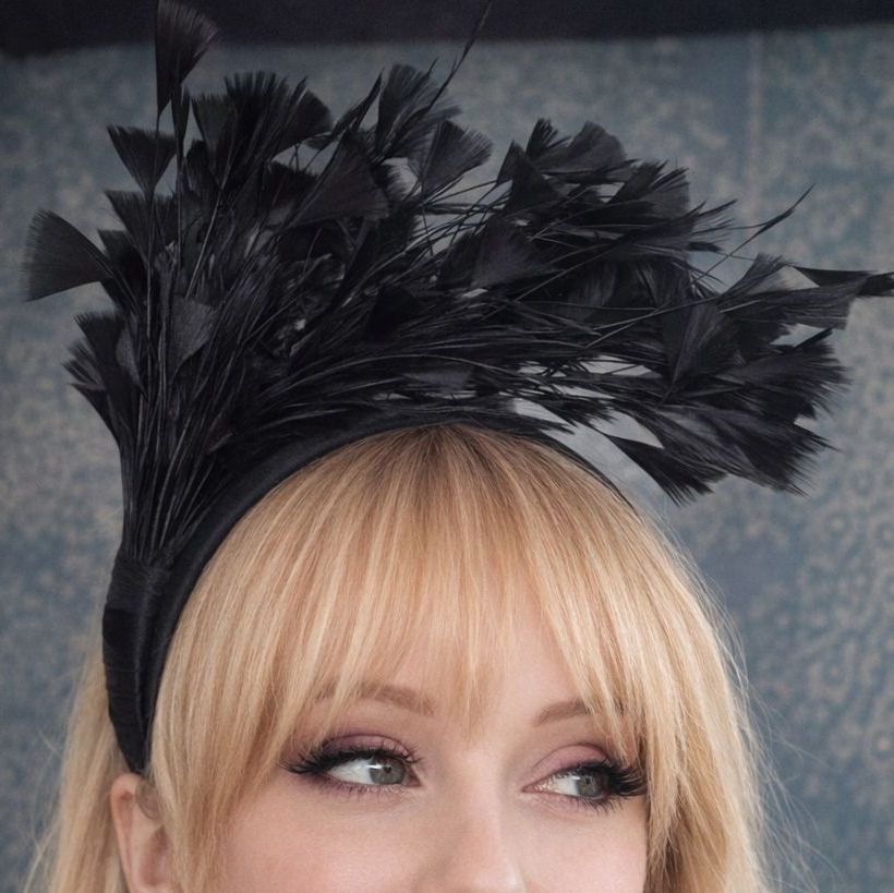 Black Feather Headband Fascinator Hair Piece