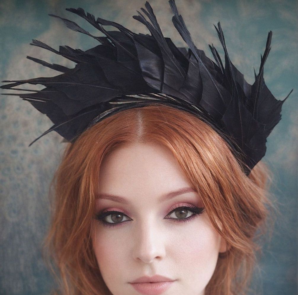 Black Feather Headband Hair Piece