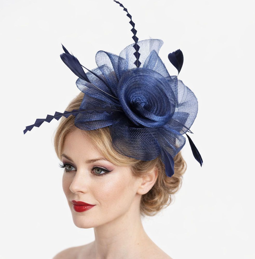 Navy Blue Wedding Fascinator