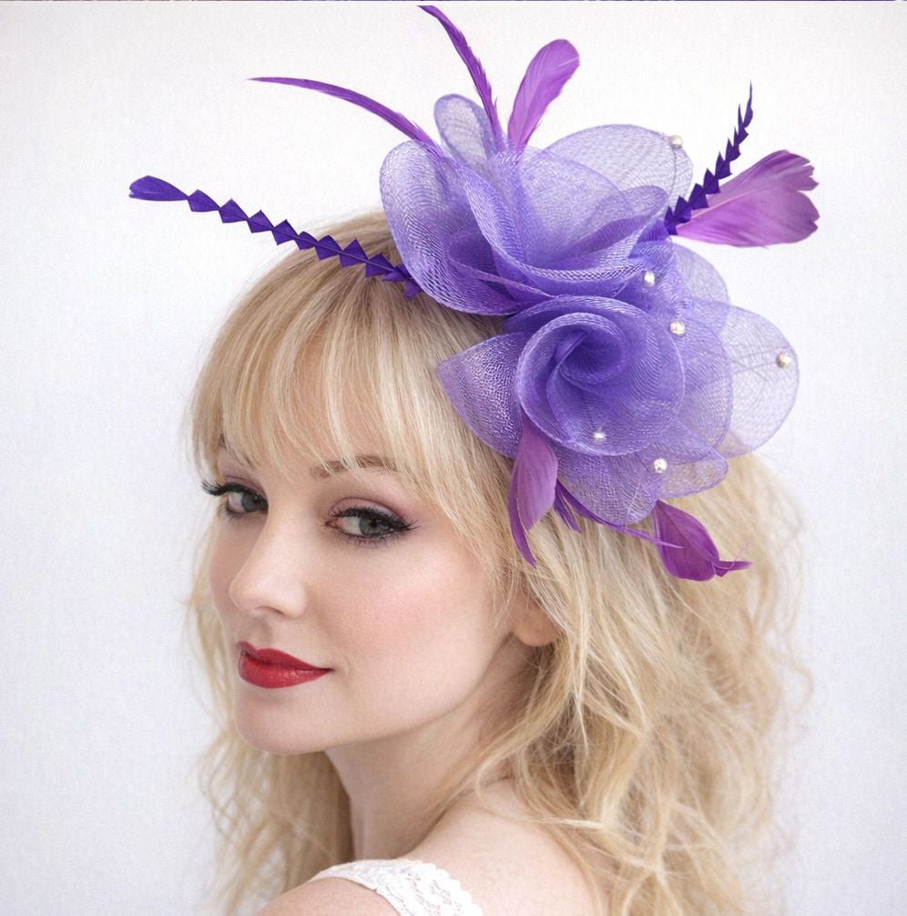 Purple Wedding Fascinator