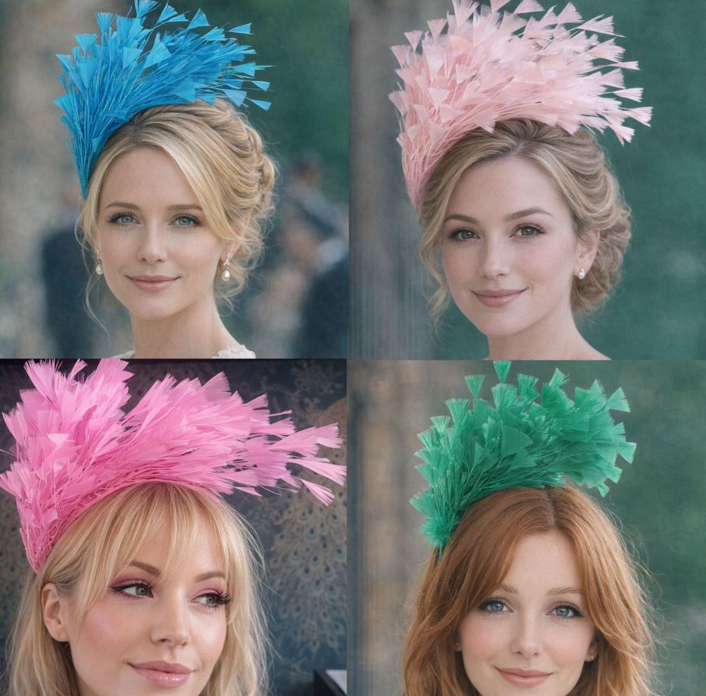 Cascading Feathers and Headband Fascinators