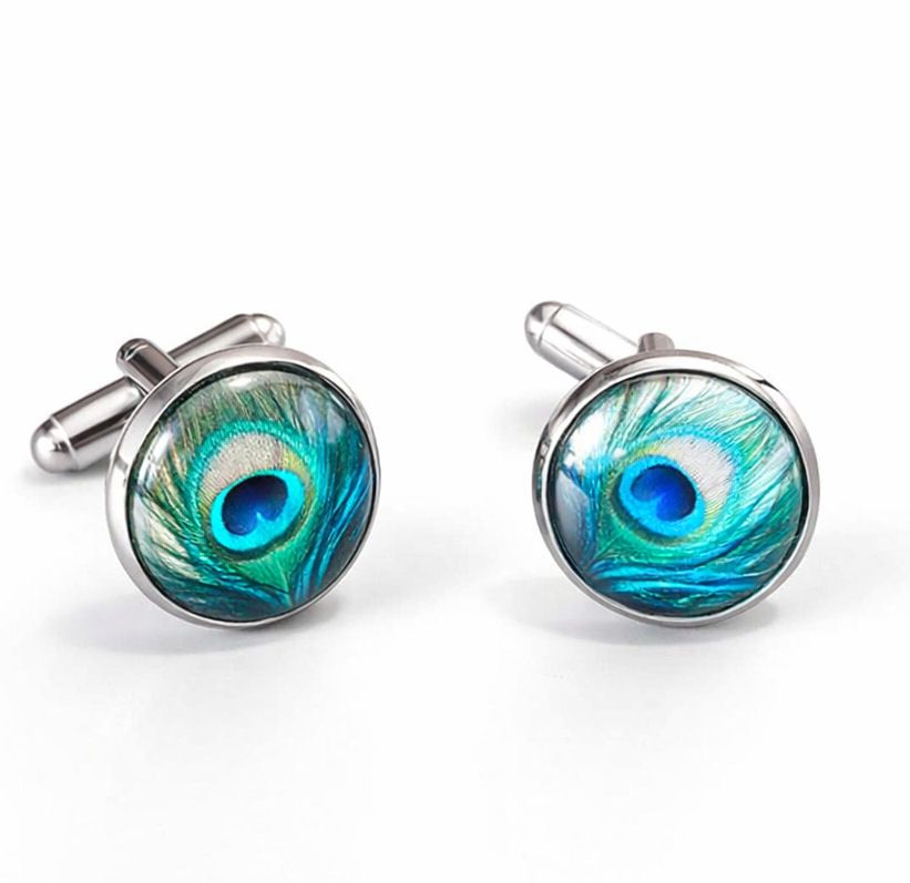 Peacock Eye Black Chrome Cufflinks