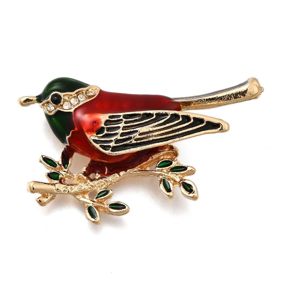 Bird Zinc Alloy Rhinestone Brooch