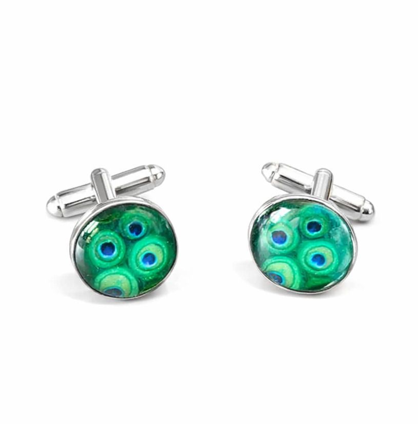Millefiori Cufflinks &ndash; Peacock Eye Design