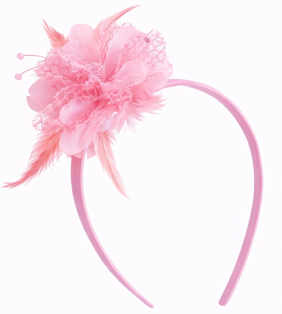 Pink Feather Corsage Headband &ndash; Elegant Handmade Accessory