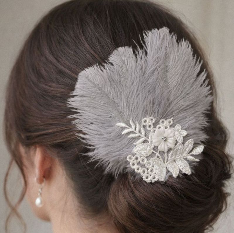 Silver Feather Hair Accessories