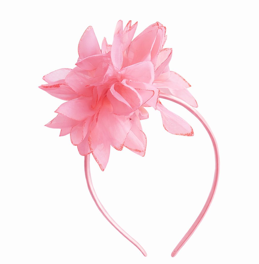 Pink Feather and Flower Fascinator Headband