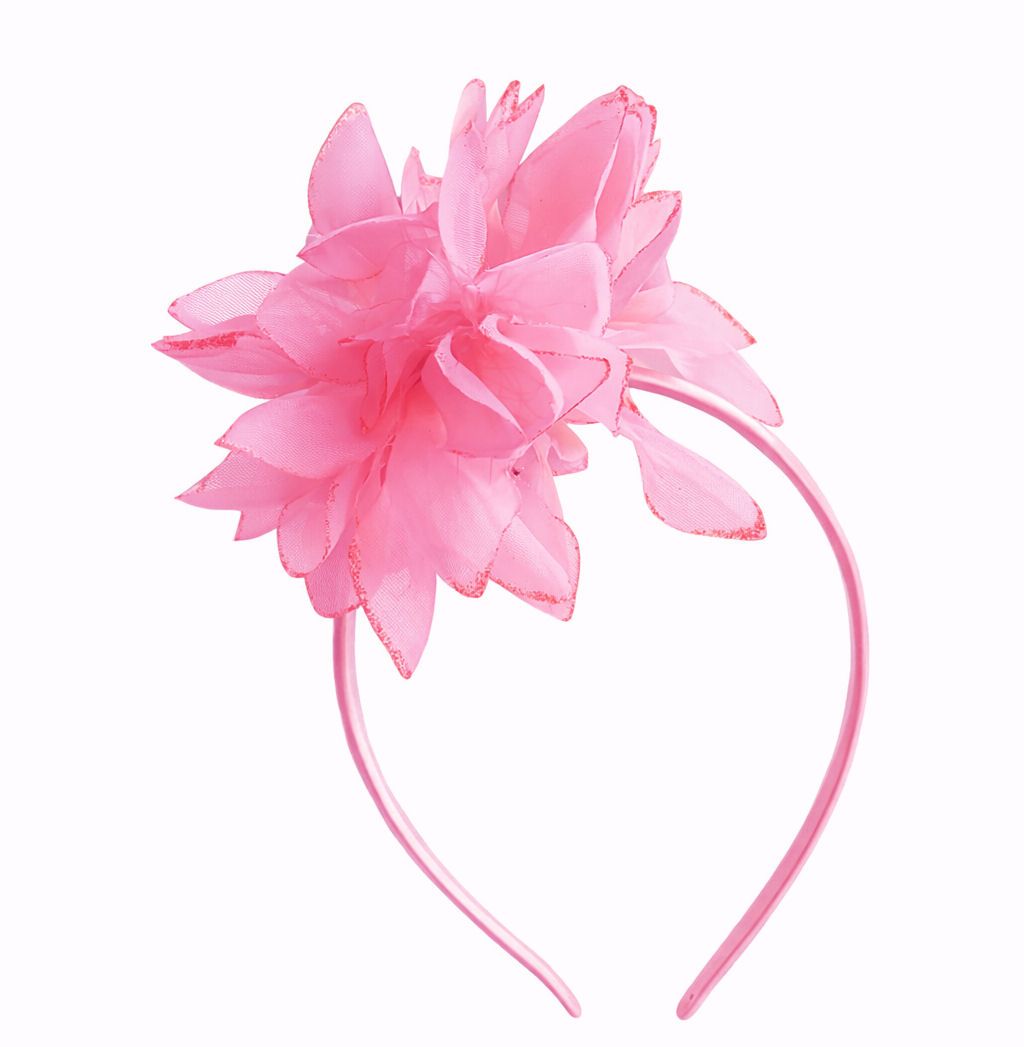 Candy Pink Feather and Flower Fascinator Headband