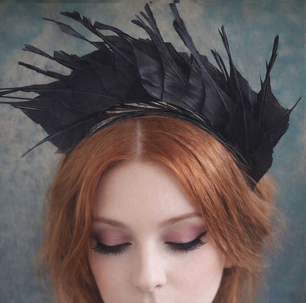 Black Feather Headband Hair Piece