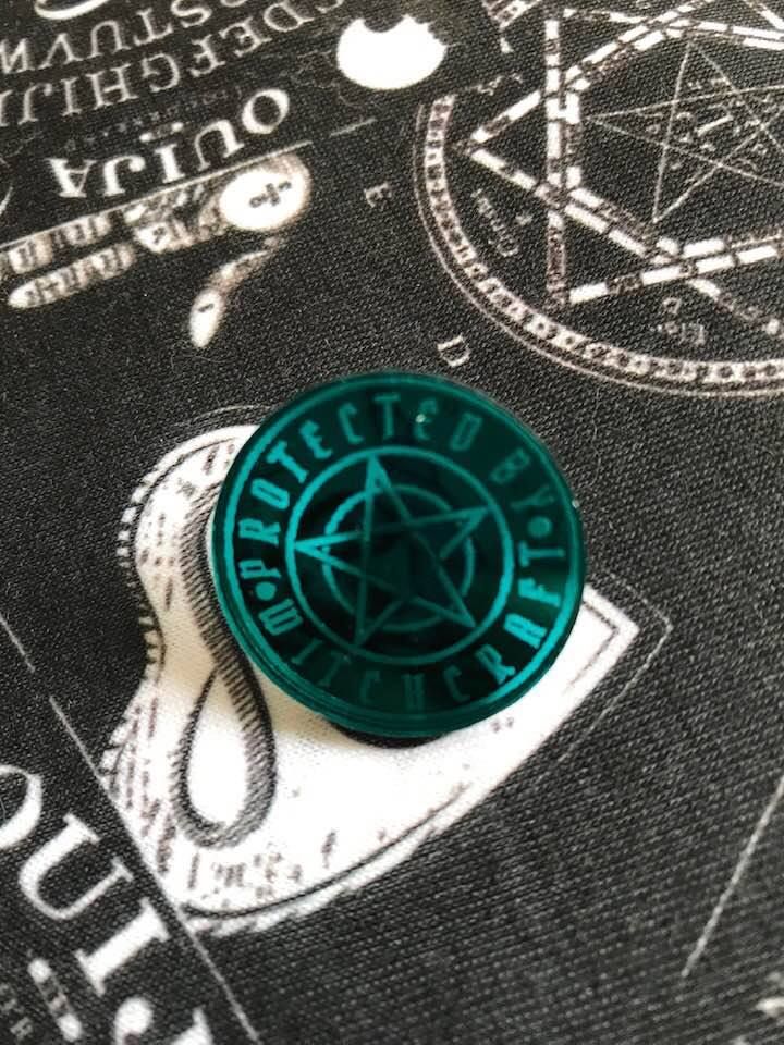 Protected By Witchcraft Pin Badge