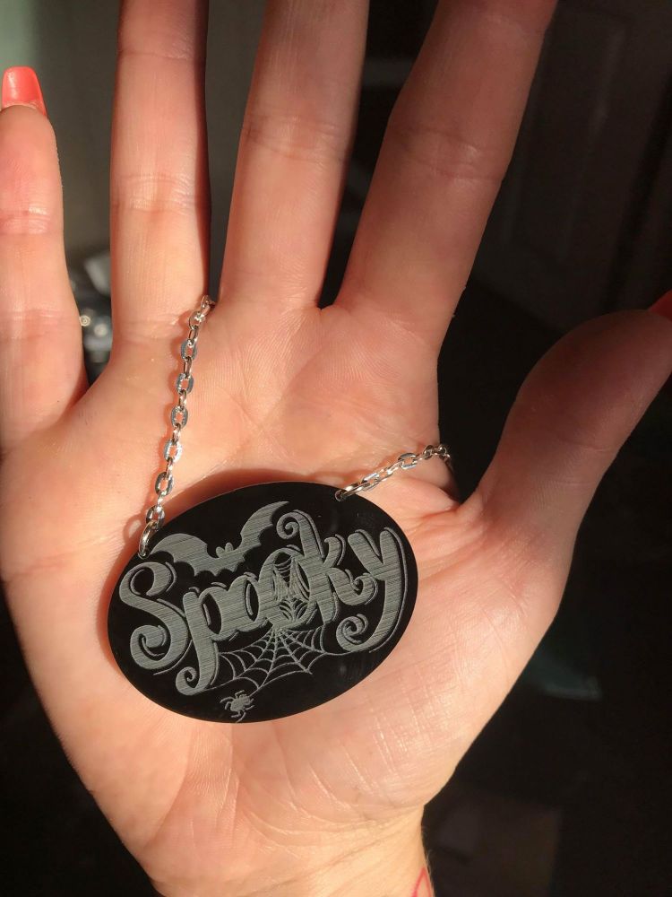 Spooky Etched Necklace