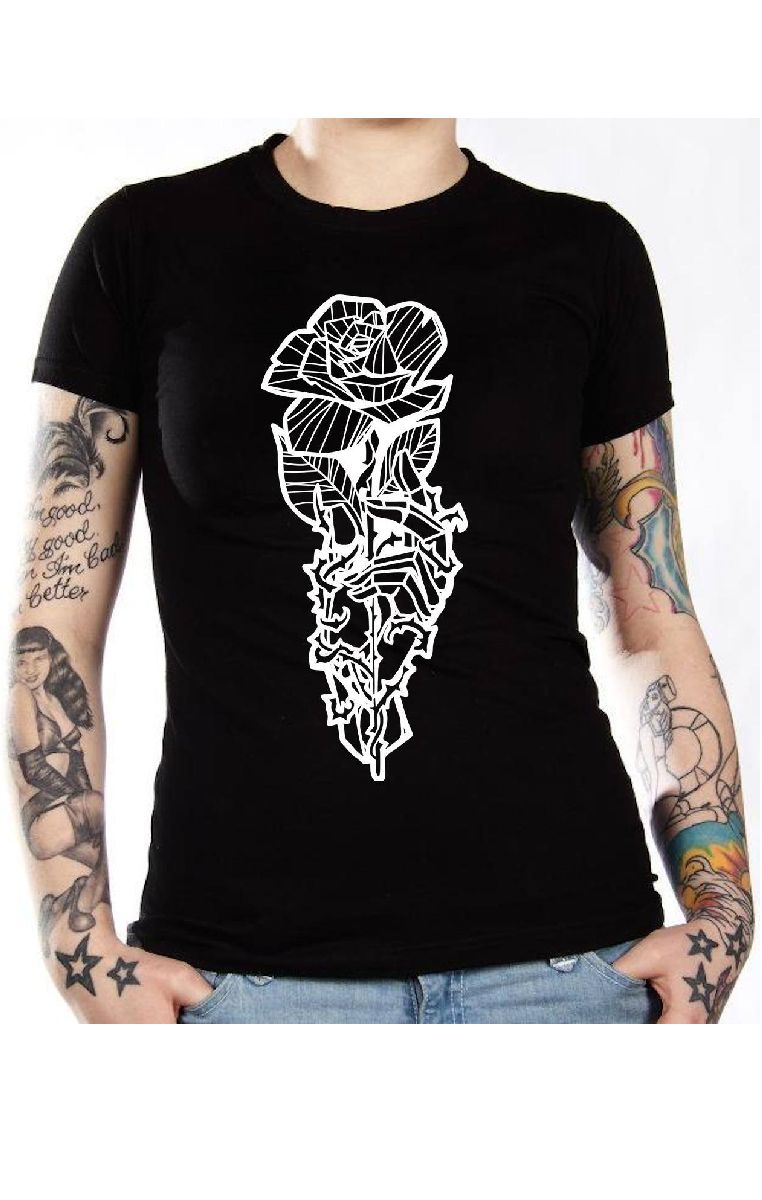 Skeleton Rose Mens T Shirt