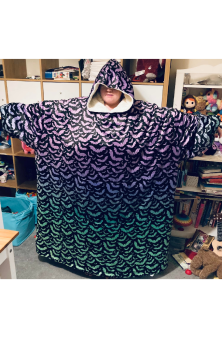 Ombre Chiroptera Hoodie Blanket