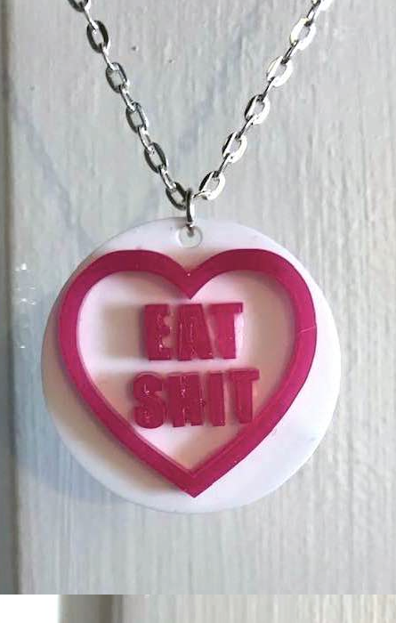 Eat Shit Love Heart Necklace