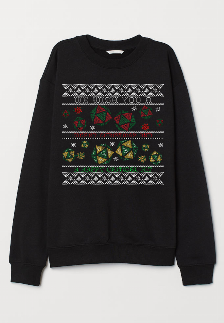 Critical Hit Ugly Christmas Sweatshirt