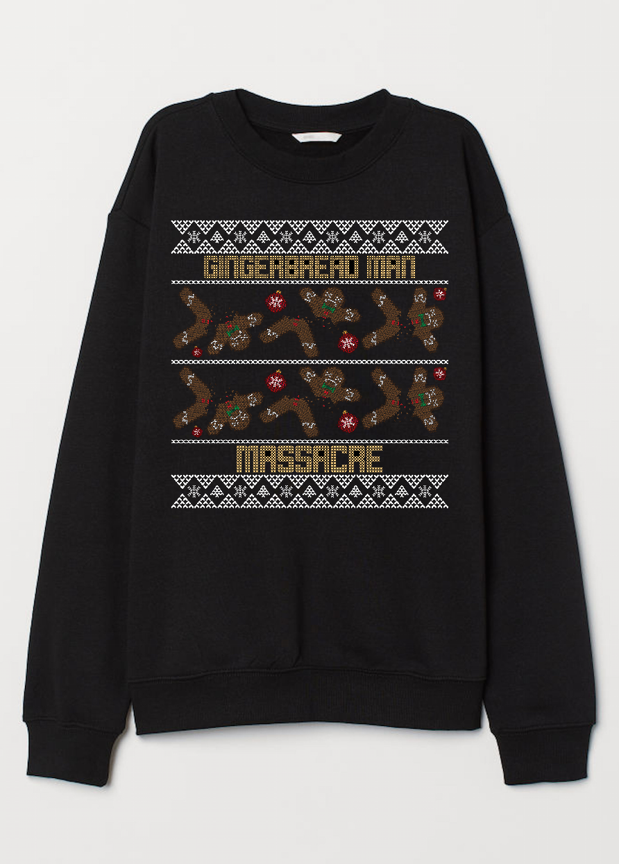 Gingerbread Massacre Ugly Christmas Sweatshirt