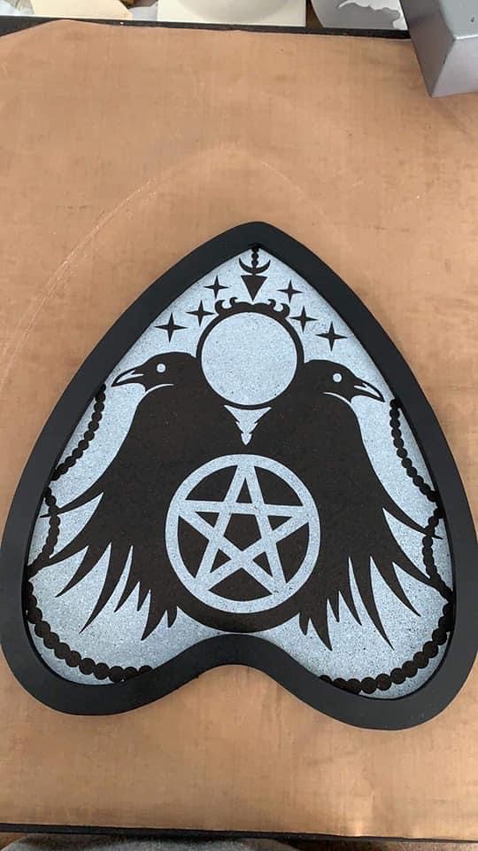 Crow Print Planchette Pin Board (with free Hocus Pocus pin set)