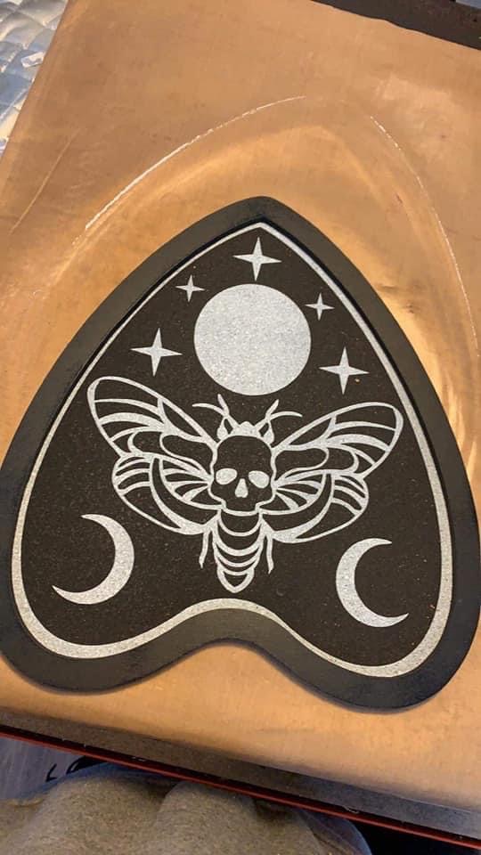 Moth Print Planchette Pin Board (with free Hocus Pocus pin set)