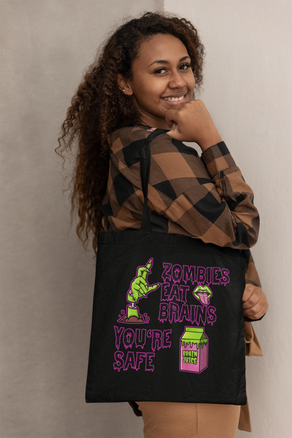 Zombies Eat Brains Tote Bag