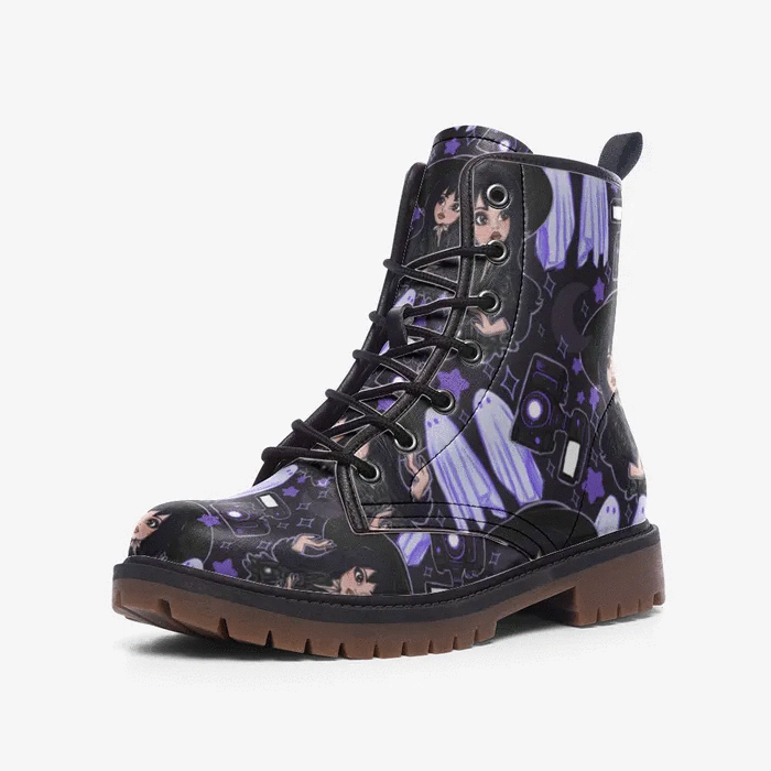 Purple Lydia Vegan Leather Boots
