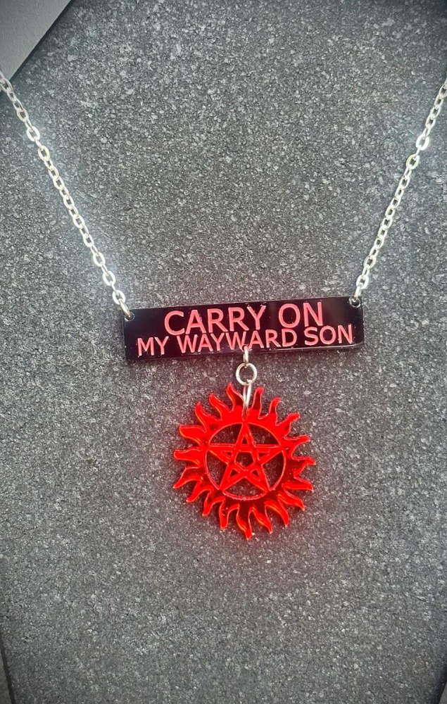 Carry On Wayward Son Quote Necklace