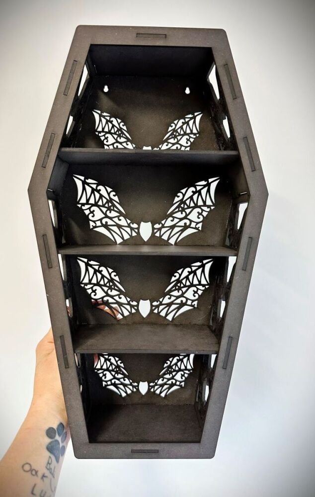 Bat Cutout Coffin Shelf