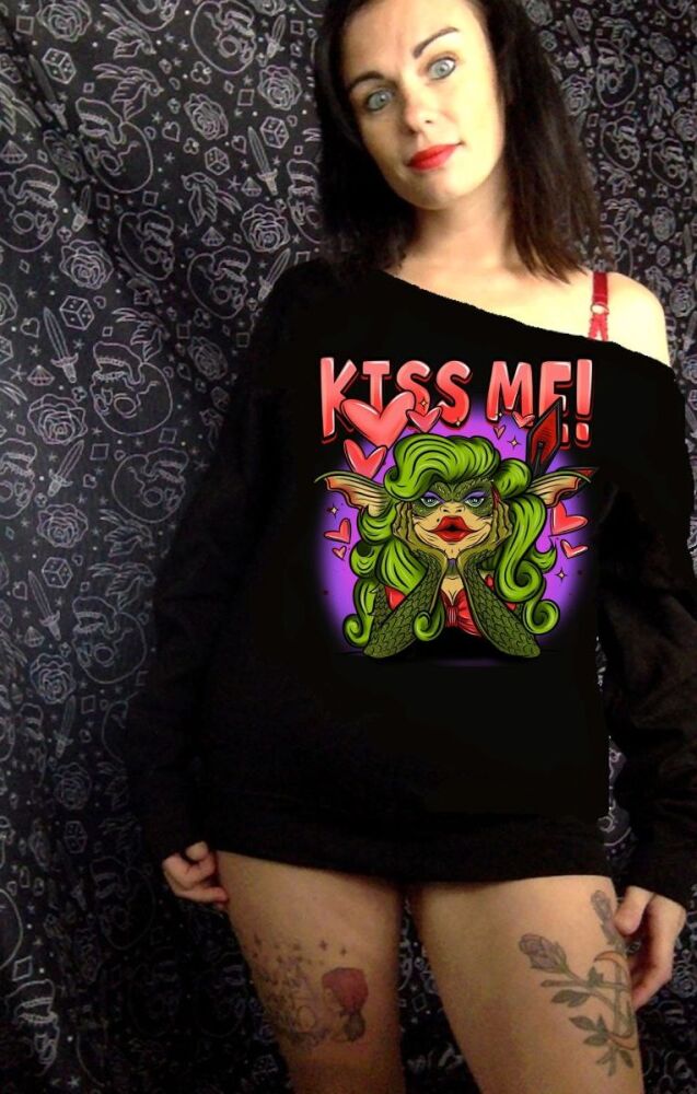 Kiss Me Greta Off The Shoulder Sweatshirt