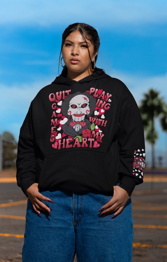Quit Playing Games Sleeve Print Hood