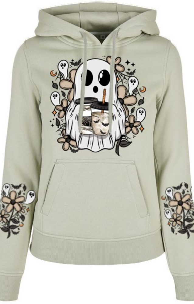 Floral Coffee Ghost Hoodie