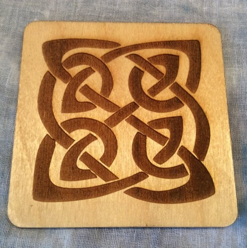 Celtic Knot Drinks Coaster Wooden Scottish Handmade