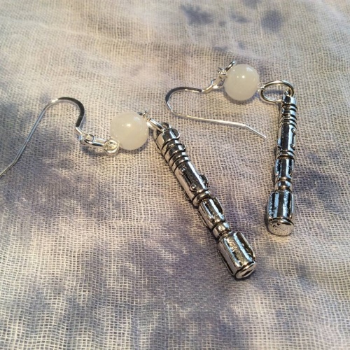 Dr Who Earrings Sonic Screwdriver Charms Sterling