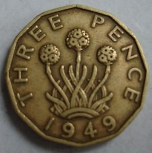 Threepence Cufflinks 1949 Coins