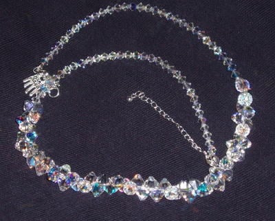 Swarovski Crystal 6mm top drilled bicone cluster necklace