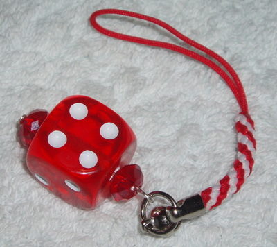 Dice Phone Charm Crystal Bead Rockabilly