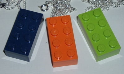 Lego Pendant 4x2 Brick Chain Geek Emo Kitsch Retro Swarovski
