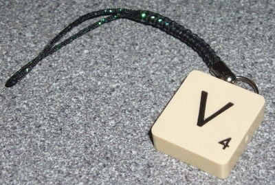 Scrabble Phone Charm Mobile All Letters Available J K Sparkly Lariat