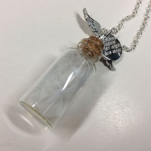 Angel Feather Bottle Charm Pendant