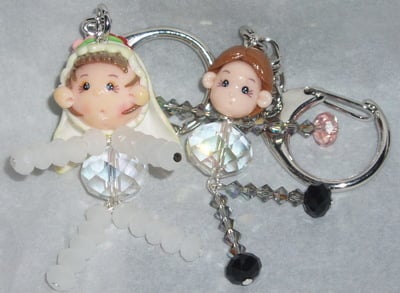 Bride and Groom Keyring pair