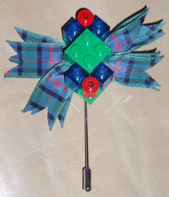 Lego Tartan Buttonhole Highland Wedding Groom Guest Swarovski