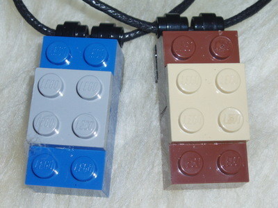 Lego Pendant 4x2 Brick 2x2 Plate Geek Emo Kitsch Retro Swarovski