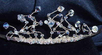 Tiara Corkscrew Branch Graduated Swarovski Bridal Bride Wedding