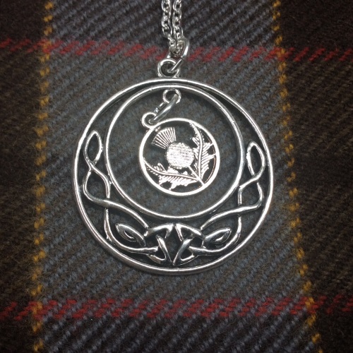 Outlander Inspired Celtic Knot Scottish Thistle Pendant