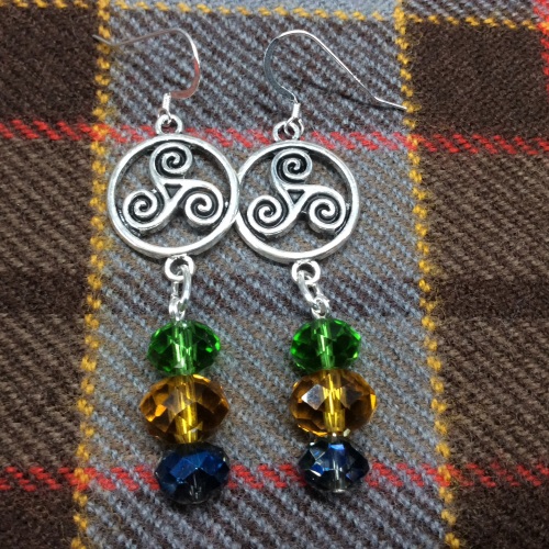 Outlander Inspired Celtic Triskelion Earrings